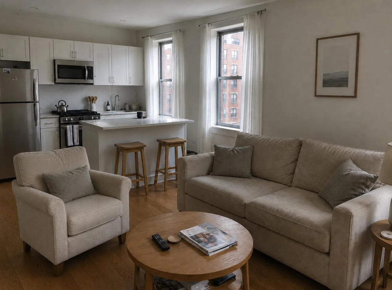 Mediterranean apartment before — plain neutral room